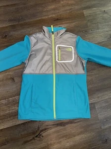 The North Face TNF Denali Fleece Spell Out Blue Youth Girls Full Zip Jacket XL - Picture 1 of 13