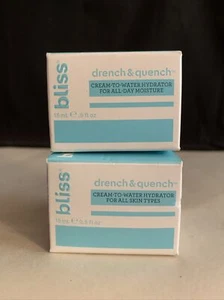 2x Bliss Drench & Quench Cream-to-Water Hydrator Moisturizer 0.5oz/15ml Face NIB - Picture 1 of 4