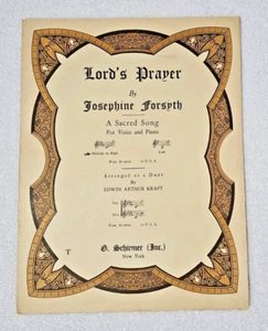 Lord's Prayer Duet Forsyth 1929 RARE Sheet Music Piano Voice Religious Sacred VG - Picture 1 of 3