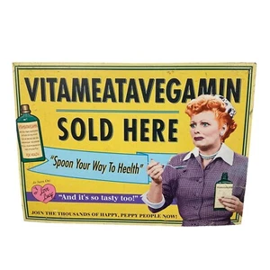 “I Love Lucy” VITAMEATAVEGAMIN Tin Sign 12.5 X 18 - Picture 1 of 3