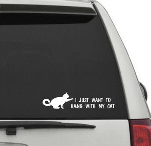 Hang Out with my Cat Lover Vinyl Car Truck Decal Window Sticker Vehicle Décor - Picture 1 of 3