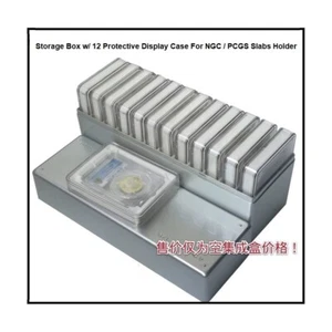 12 Protective Display Case with Plastic Storage Box For NGC/PCGS Slab Holder - Picture 1 of 8