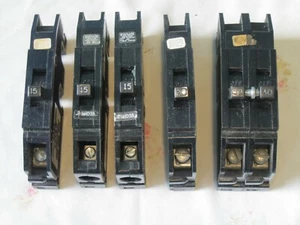 5 ZINSCO TB TYPE Q 1 POLE AND 2 POLE CIRCUIT BREAKERS - 15, 20 AND 30 AMP - Picture 1 of 4