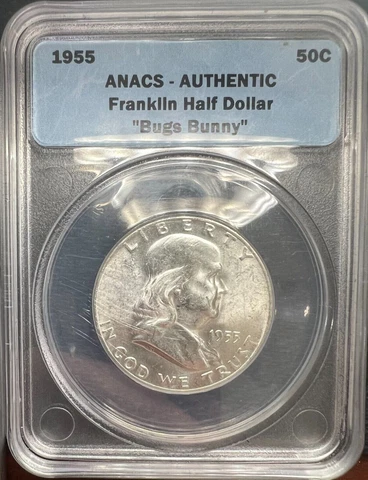 1955 Franklin Half Dollar Bugs Bunny ANACS Certified Cover