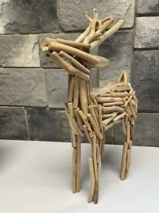 Wooden Branch deer rustic décor , Scott Living, 20"-24" tall, cabin decoration - Picture 1 of 6