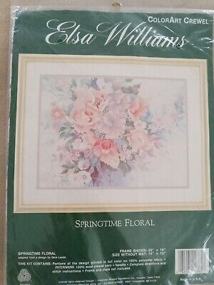 Kit Crewel Elsa Williams ColorArt - Floral De Primavera - NUEVO • 20.32€