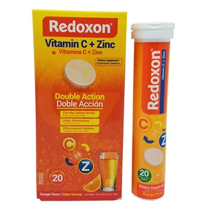 Redoxon Vitamin C with Zinc. Immune Support. Orange. 20 Tabs. 1000 mg. 2.82 oz - Picture 1 of 6