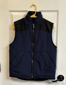 Rag & Bone Men’s Blue & Black Color Block Puffer Style Vest Sz Medium EUC - Picture 1 of 8