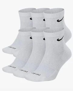 Nike Everyday Ankle Socks 6-Pairs, Size Large( 8-11)- White - Picture 1 of 1