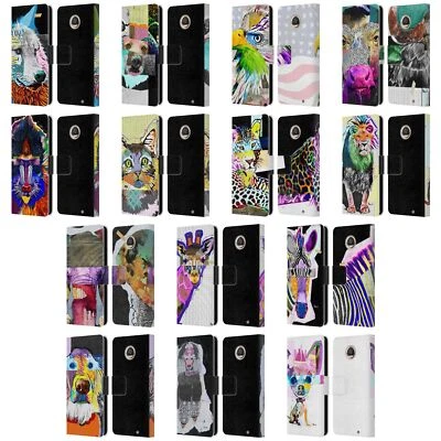 FUNDA BILLETERA LIBRO CUERO COLLAGE ANIMAL MICHEL KECK OFICIAL PARA TELÉFONOS MOTOROLA Foto 1 de 4