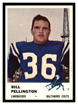 1961 Fleer Football #36 Bill Pellington Foot1 - Image 1 of 2
