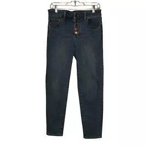 Talbots medium Wash Everyday Relaxed Jean w/Exposed Button Fly Sz 2 (Oversized) - Picture 1 of 9