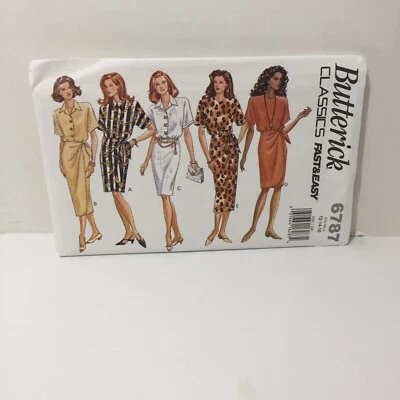 Butterick 6787 Size 12 14 16 Misses' Dress with Neckline Variations - Image 1 of 3