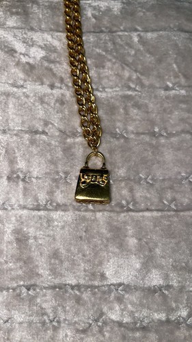 Ciondolo Borsa Vintage FENDI Ciondolo Collana Tono Oro