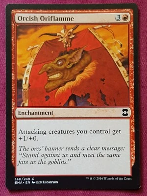 Magic The Gathering ETERNAL MASTERS ORCISH ORIFLAMME red card MTG - Image 1 of 2