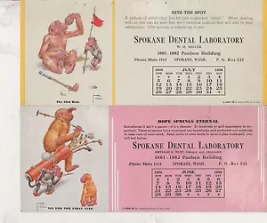 SPOKANE DENTAL LIBRARY 2 1936 GOLF-THEMEN WERBEBLOTTERS - Bild 1 von 2