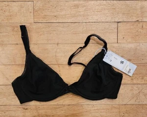 Eberjey B618V 32C Black Pima Goddess Deep V Camisole Unlined UW Bra NWT - Picture 1 of 4