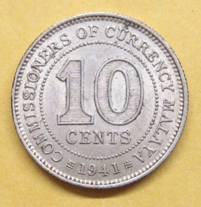 Malasia 1941 10 centavos echa un vistazo - Imagen 1 de 2