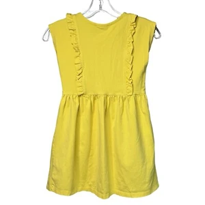 Hanna Andersson Dress Girls 6-7 120 Yellow Ruffle Summer Basic Everyday Colorful - Picture 1 of 6