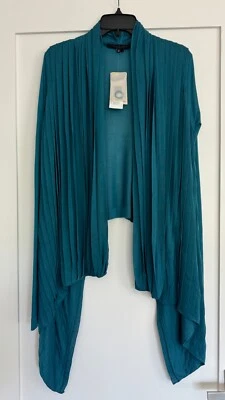 Rachel Roy Wool/Silk Blend Long Turquoise Knit Cardigan Sweater Women's Sz M,NWT - Image 1 of 4