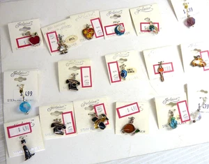 Lot Of 17 Vintage Jezlaine Sterling Silver Charms NOS Unused Enamel Key Car Moon - Picture 1 of 12