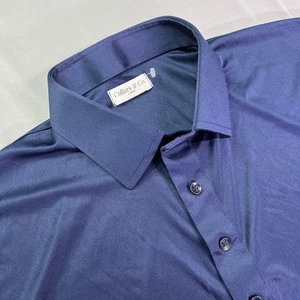 Collars and Co Performance Dress Collar Golf Polo Shirt Men’s Large, Navy Blue - Picture 1 of 6
