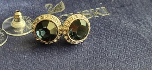 Swarovski Pavé Blue Crystal Stud Earrings Rhodium Plate – Excellent Condition - Picture 1 of 5