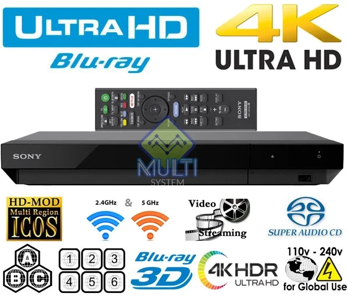 REPRODUCTOR BLU RAY SONY UBP-X700 SIN REGIÓN MULTI ZONA TODO CÓDIGO DE REGIÓN GRATIS WI-FI Foto 1 de 4