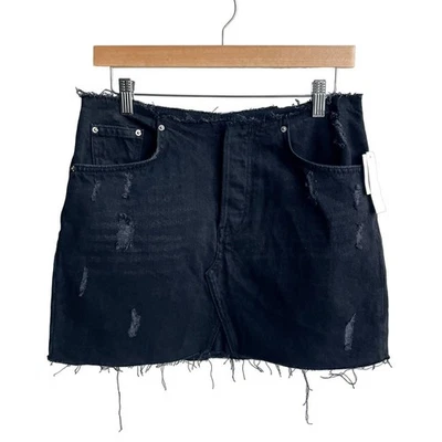 Minifalda vaquera Urban Outfitters BDG negra dobladillo crudo cintura talla M nueva con etiquetas Foto 1 de 4