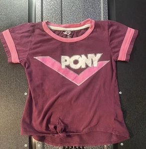 T-shirt bambina S 7/8 pony bordeaux/rosa - Foto 1 di 5