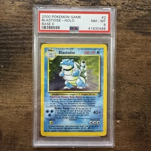 Blastoise 2/130 PSA 8 NM-MT Holo Rare Pokemon Card Base Set 2 - Picture 1 of 3