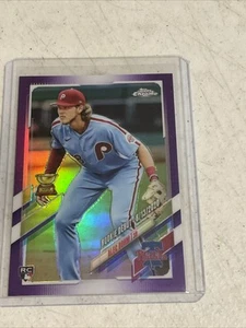 2021 Topps Chrome Update Rookie Debut Alec Bohm RC Purple Refractor #USC17 SP - Bild 1 von 2