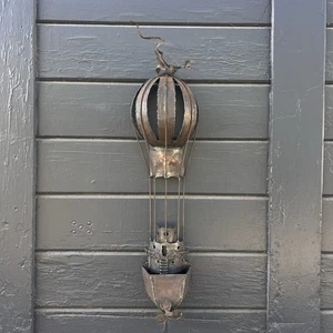 Mid Century Metal Sculpture Flying Ship Hot Air Balloon Fantasy z3q - Picture 1 of 17