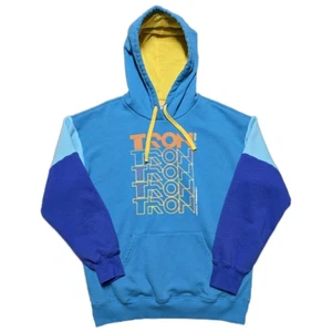 VTG Y2K Tron Legacy Electonica Oversized Hoodie Retro Colorblock Mens M - Picture 1 of 18