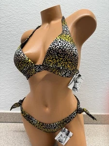 ¡NUEVO CON ETIQUETAS! Conjunto de bikini inalámbrico con estampado de corazón de leopardo Victoria’s Secret para mujer talla S - Imagen 1 de 16