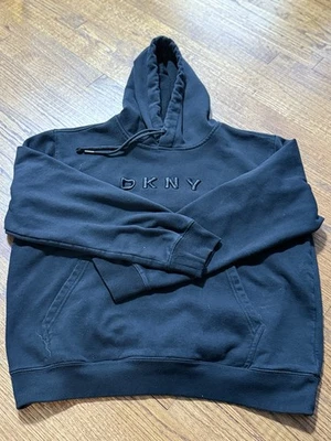 DKNY Sudadera con Capucha Para Hombres Más Grande Negro Polar Mangas Largas Sudadera con Capucha Pullover Foto 1 de 4