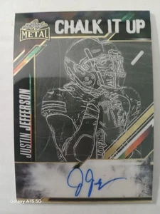 2025 Leaf Metal Justin Jefferson Chalk It Up 1/1 Auto Minnesota Vikings - Picture 1 of 10