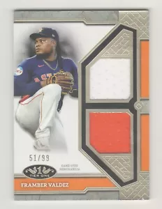 2024 Topps Tier One DOBLE JUEGO USADO RECUERDOS RELIQUIA T1R-FV FRAMBER VALDEZ 51/99 - Imagen 1 de 2