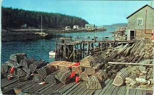 Postal de Fishing Village Maine sin publicar - Imagen 1 de 2