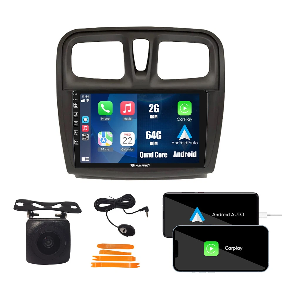 Android Car Stereo Radio For Renault Sandero/ Symbol 14-17 Carplay GPS Navi WiFi - Изображение 1 из 4