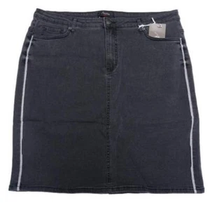 NEU Übergröße Damen Stretch Jeans Rock mit seitliche Streifen 5 Pocket Gr.48 - Bild 1 von 2