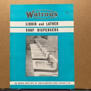 Vintage Imperial Messing Prospekt ~ wasserdichter Flüssig- und Schaumseifenspender - 1949 - Bild 1 von 2