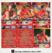 2004 AFL Teamcoach Trading Card How To Play Team set Sydney (9)