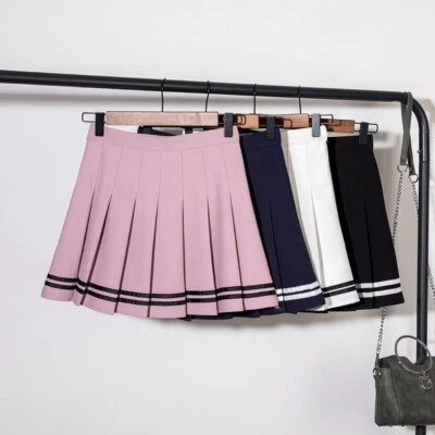 Women High Waist Pleated Mini Skirt Girls Teens School Uniform Tennis Skirts UK - Image 1 of 4