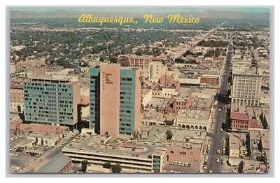 Postcard Albuquerque NM Bank Of New Mexico Skyline Downtown Aerial View 1965 - Image 1 of 2