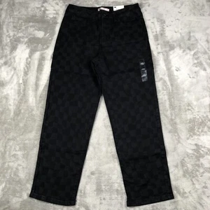 SO Jeans High-Rise Stretch Straight Damen Größe 11 Schwarz Karomuster 30x27,5 - Bild 1 von 14