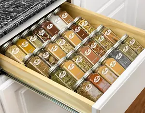 Professional Spice Rack Steel 4 Tier Drawer Organizer Size Medium 10.25" - 16.5" - Picture 1 of 4