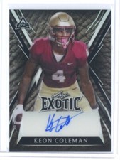 2023 KEON COLEMAN LEAF EXOTIC MULTI-SPORT PRISMATIC ELEPHANT AUTO #ED 2/4!!