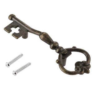 Tiradores en forma de llave creativos antiguos de bronce para muebles decorativos - Imagen 1 de 6