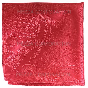 Nuevo Para Hombre Poliéster Tejido Bolsillo Cuadrado Hankie Solo Coral Cachemira Boda Formal - Imagen 1 de 2